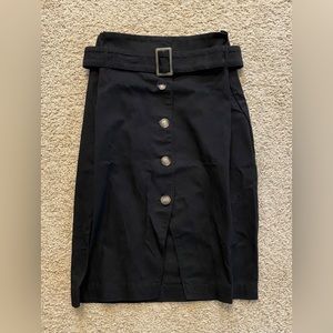 HM Brand Women’s Black Paper bag Skirt With Belt NWOT US 16 XL